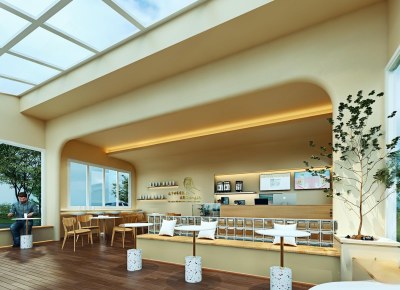 现代奶茶店3D模型下载